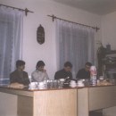 Képek a Véletlen Balett próbaszámának bemutatójáról:<BR>Csernicskó István, Lengyel Tamás, Bagu László, Cséka György - Ungvár, 1999